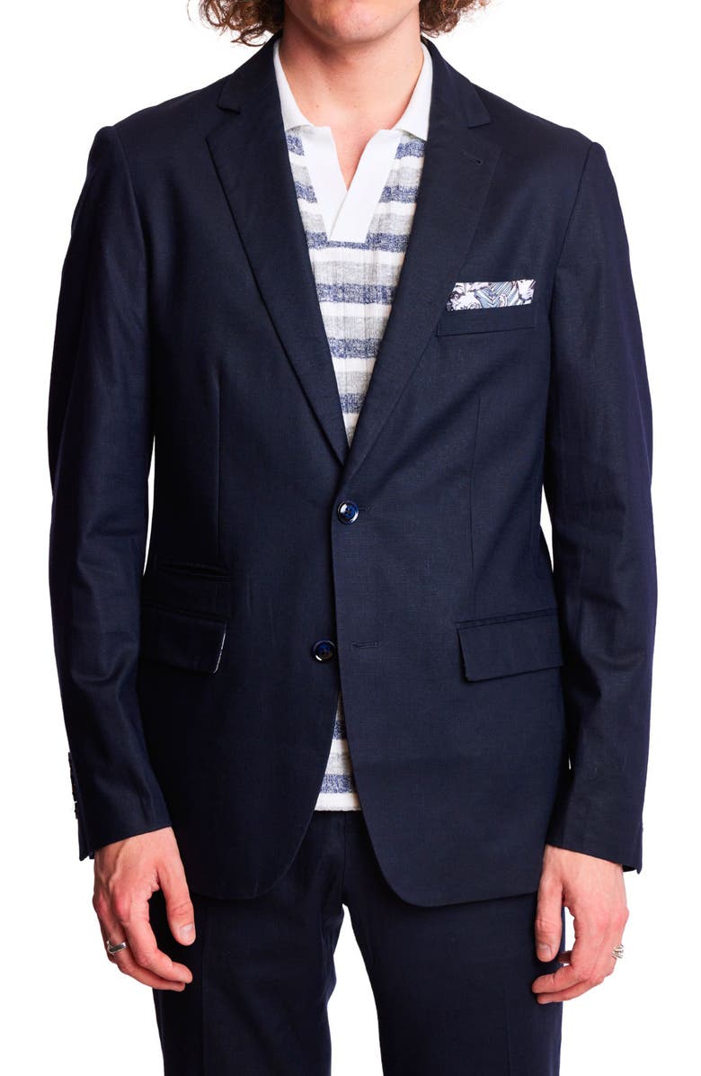 PAISLEY & GRAY Dover Slim Fit Sport Coat, Main, color, Navy Linen