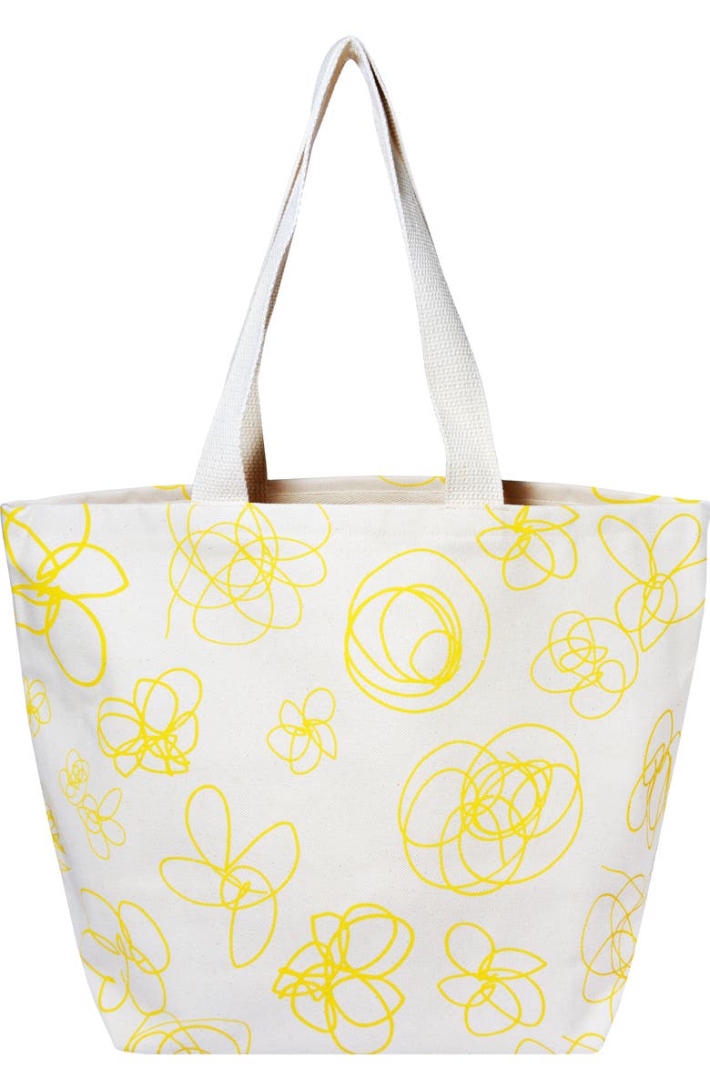 Dance Happy Fiona Wide Tote Bag, Main, color, Sunshine Yellow