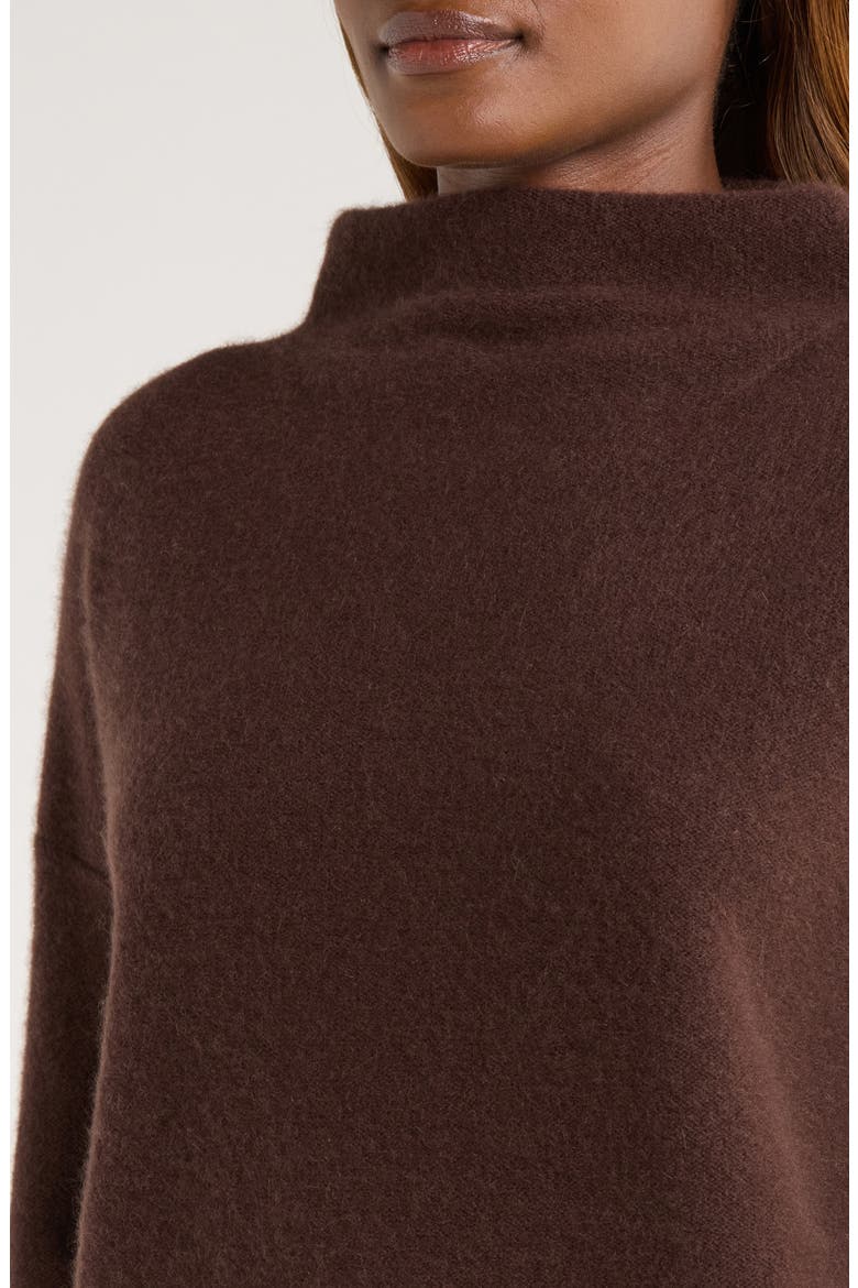 Boiled Cashmere Funnel Neck Pullover, Alternate, color, TRUFFLE