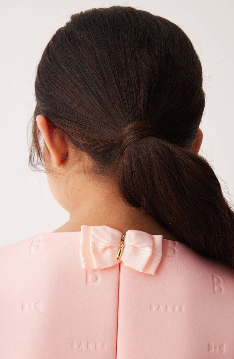 Baker by Ted Baker Kids' Bow Embossed Scuba Party Dress, Alternate, color, 