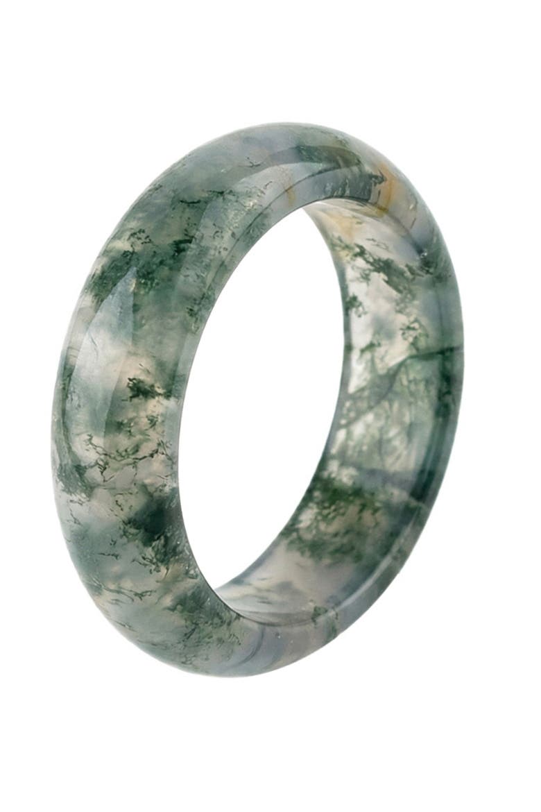 Seaweed  Green jade stone ring, Main, color, Green