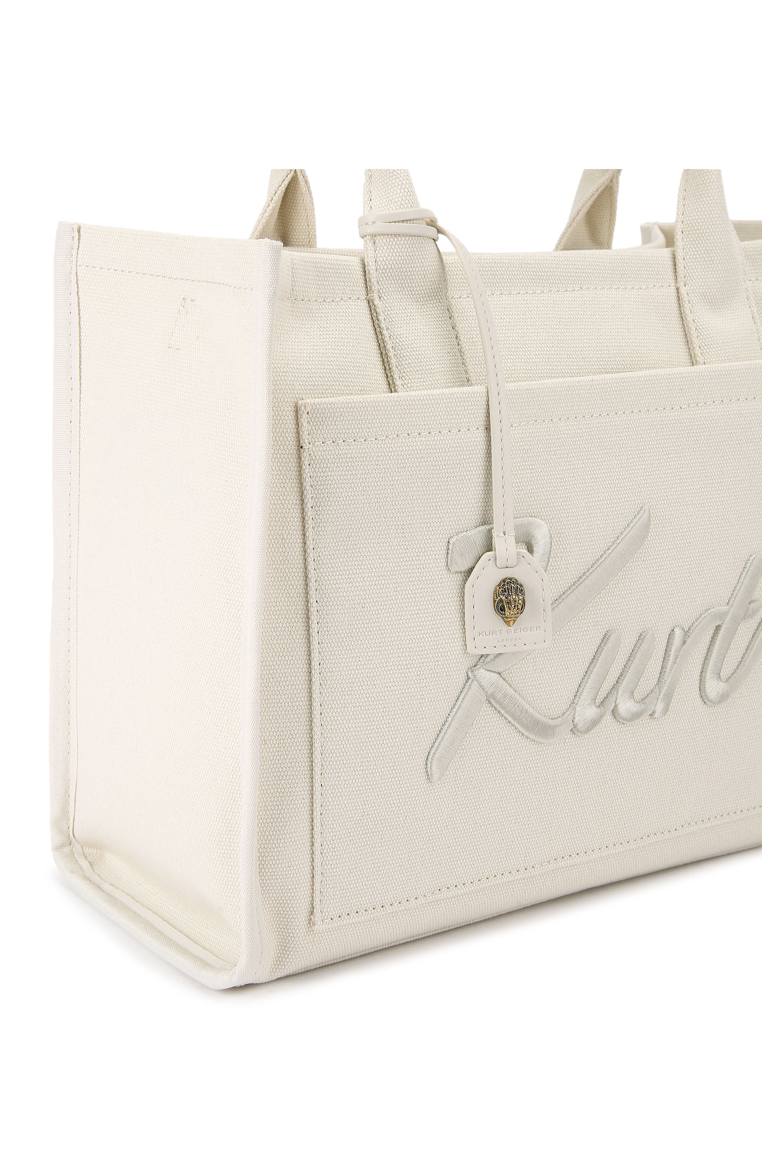 Kurt Geiger London Kurt Cotton Canvas Tote, Alternate, color, White