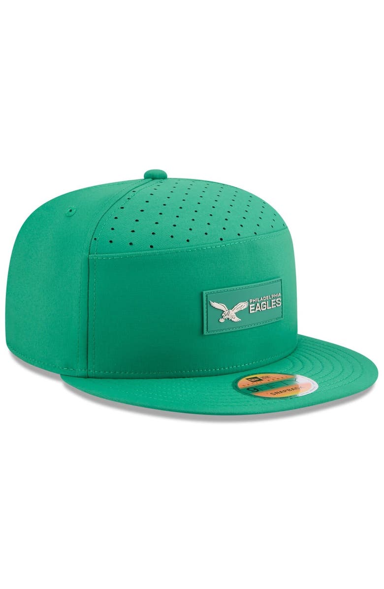 New Era Men's New Era Kelly Green Philadelphia Eagles 2025 Sideline Throwback Split Panel 9FIFTY Snapback Hat, Alternate, color, 