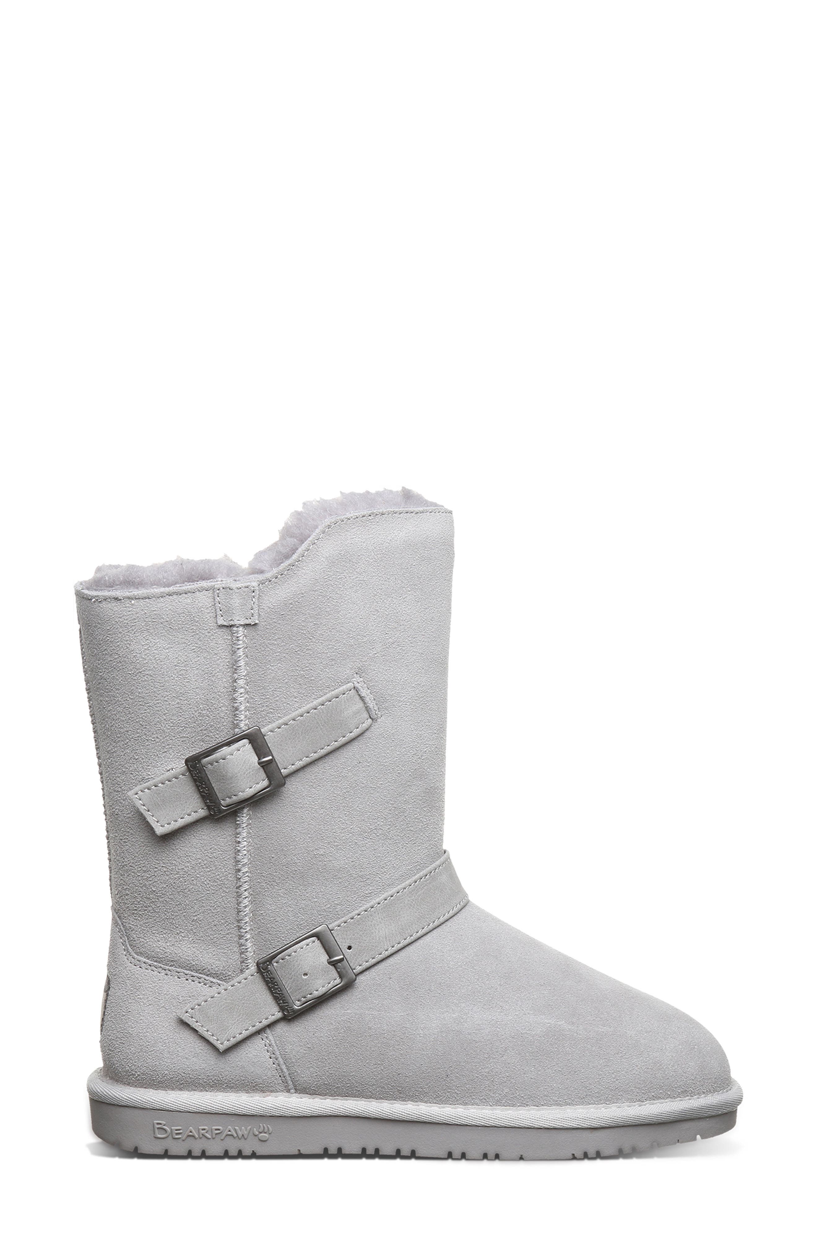 BEARPAW Valerie Faux Shearling Lined Boot, Alternate, color, Gray Fog