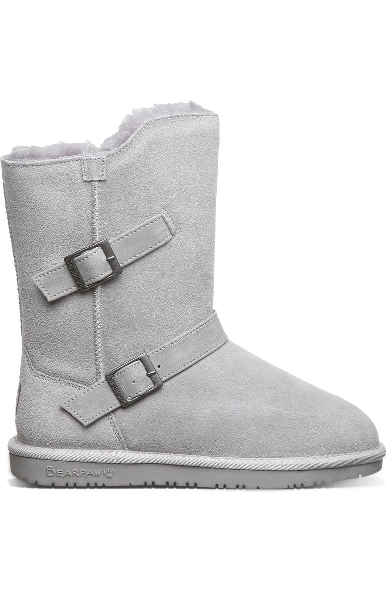 BEARPAW Valerie Faux Shearling Lined Boot, Alternate, color, Gray Fog