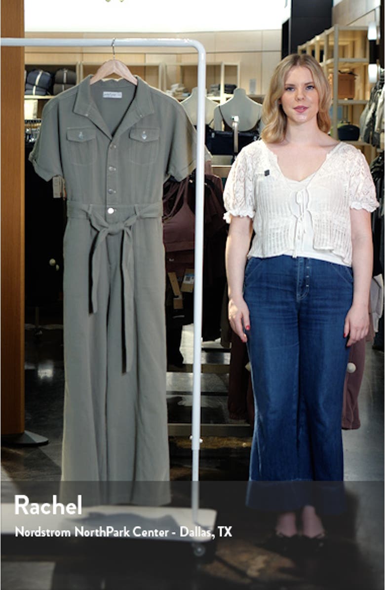 Demi Tie Waist Straight Leg Twill Jumpsuit, sales video thumbnail