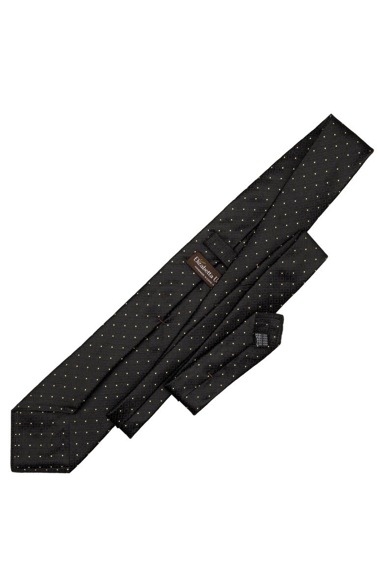 Elizabetta Martini - Extra Long Silk Jacquard Tie for Men, Alternate, color, Black & Gold