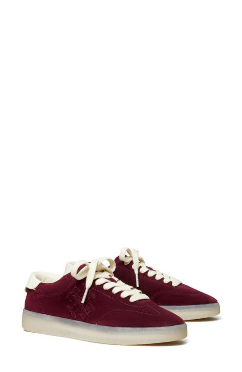 Tory Burch Phoenix Suede Sneakers In Burgundy