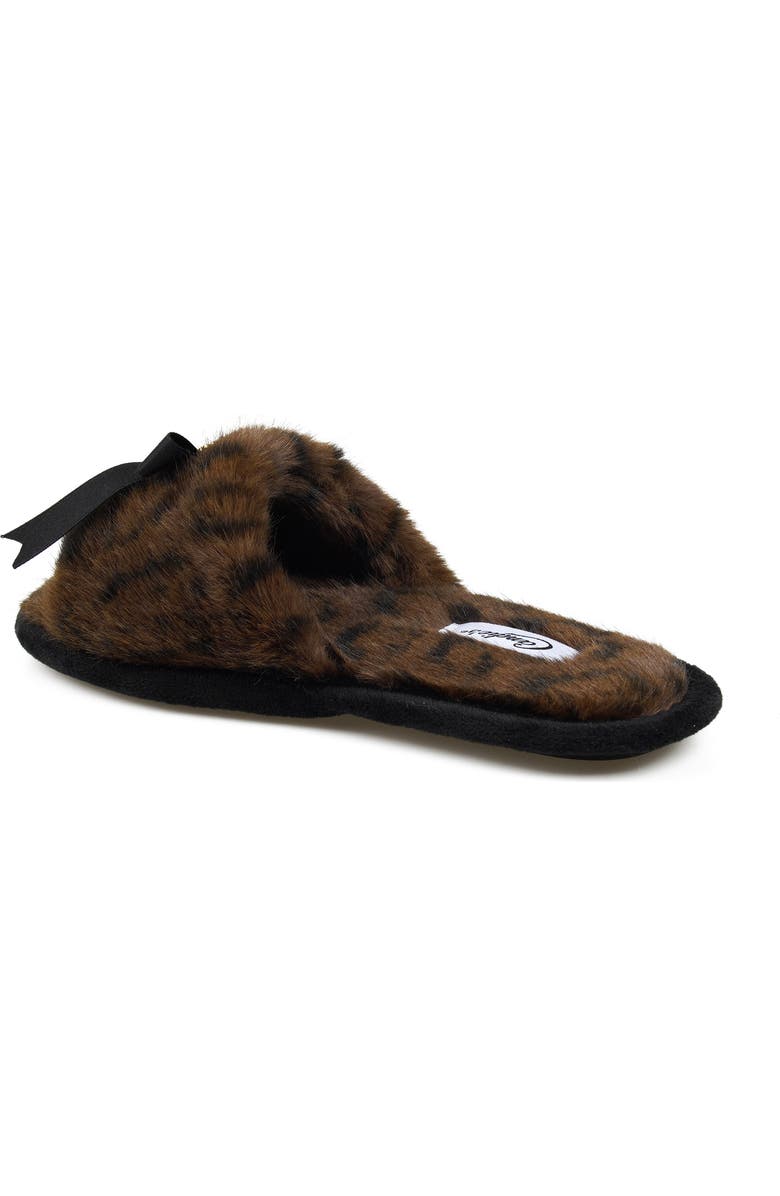 Candie's Wendy Faux Fur Slide Sandal, Alternate, color, Brown