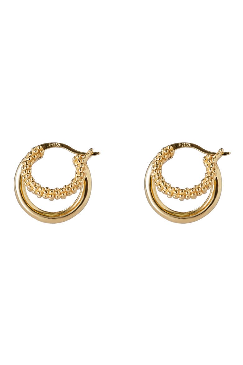 Textured Double Hoop Earrings, Main, color, GOLD