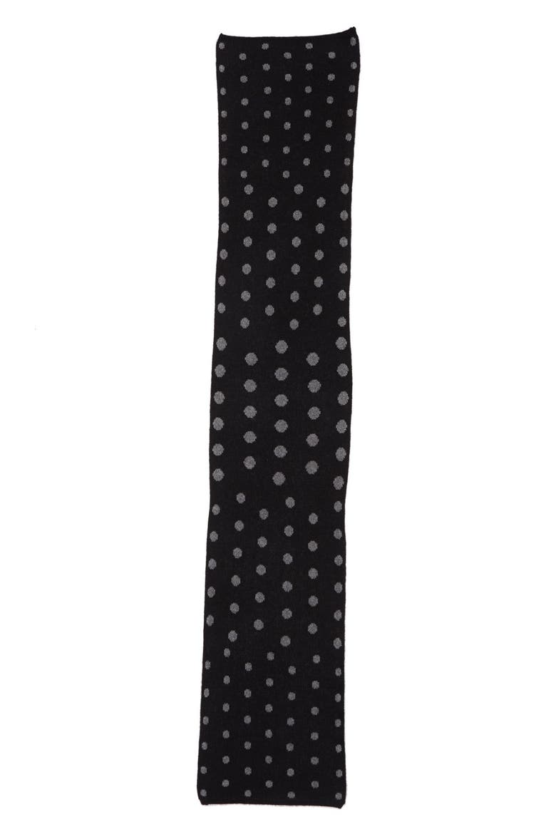 Polka Dot Cashmere Muffler, Alternate, color, BLACK COMBO