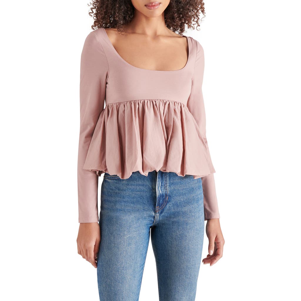Steve Madden Avielle Bubble Hem Top In Pink