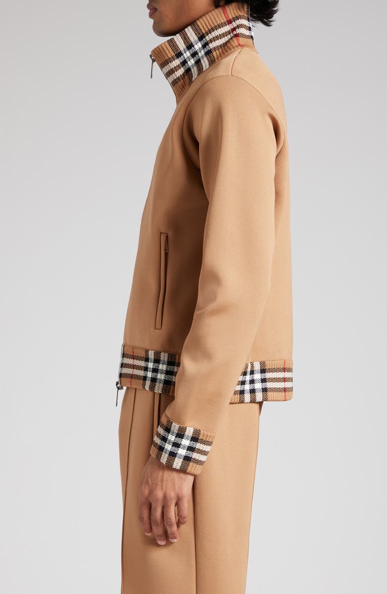 Burberry Check Trim Track Jacket, Alternate, color, 