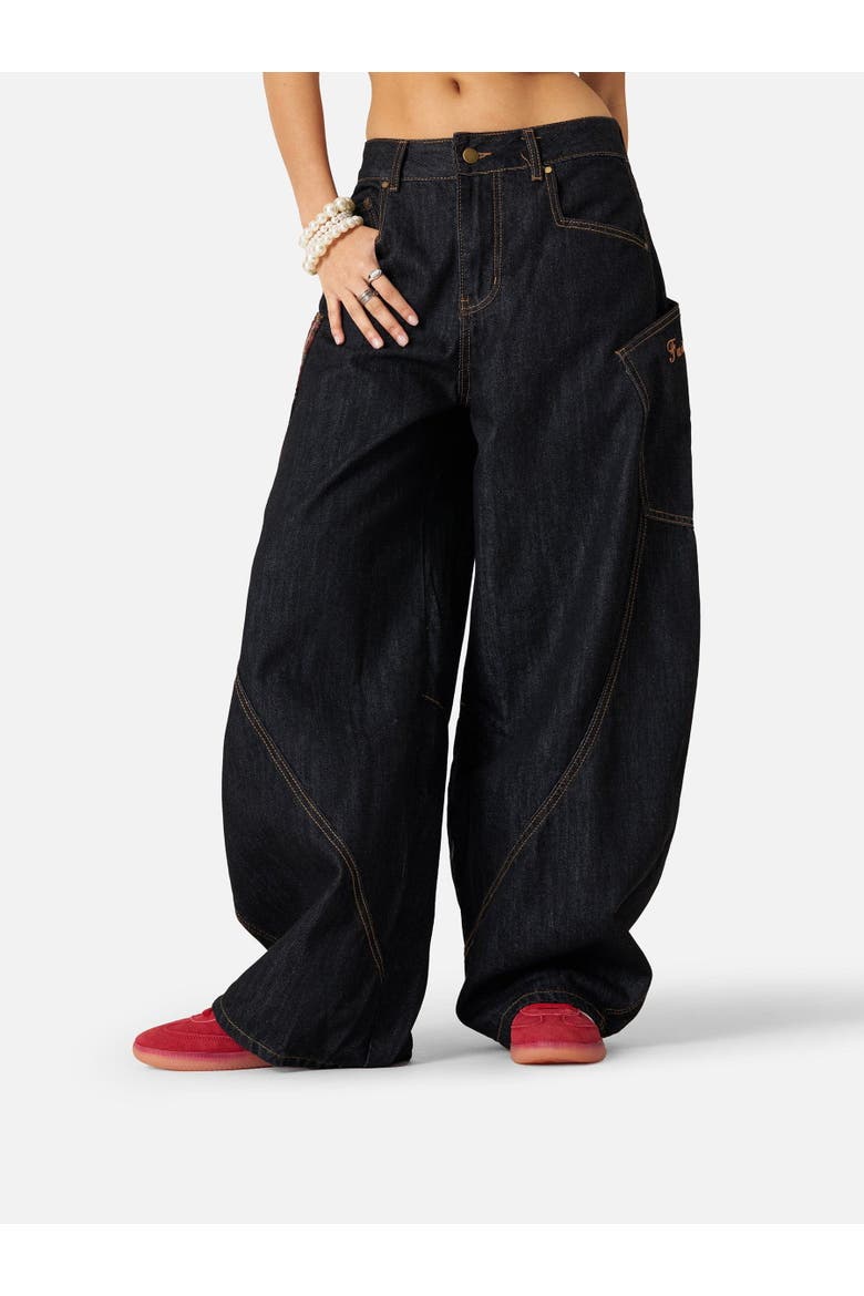 Baggy Barrel Jeans, Alternate, color, Black