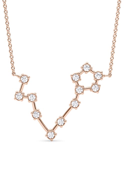 Hautecarat Pisces Constellation Lab Created Diamond Necklace In 18k Rose Gold