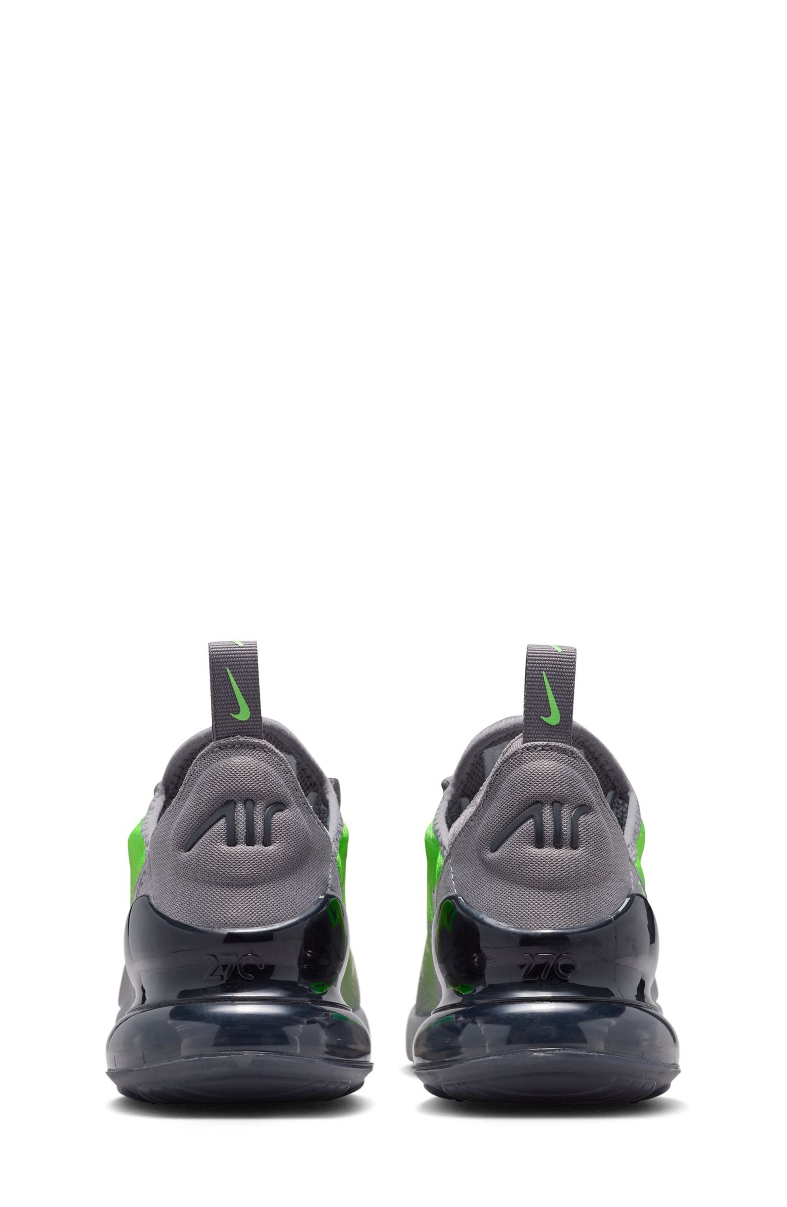 Nike Kids' Air Max 270 Sneaker, Alternate, color, Anthracite/ Light Green