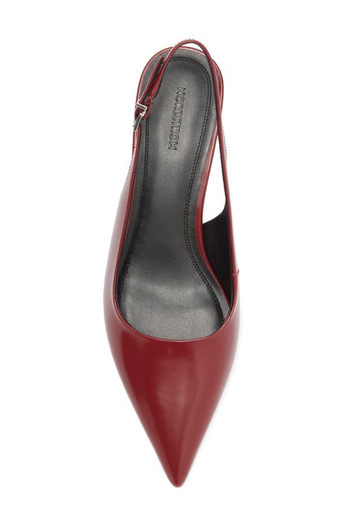 Nordstrom Rhianon Wedge Slingback Leather Pump In Red Garnet