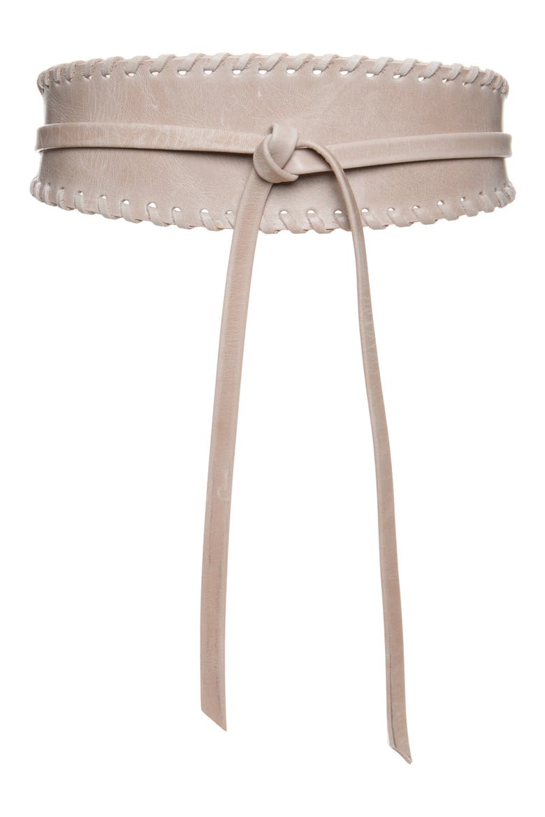 Shanaia Leather Belt, Main, color, TRENCH