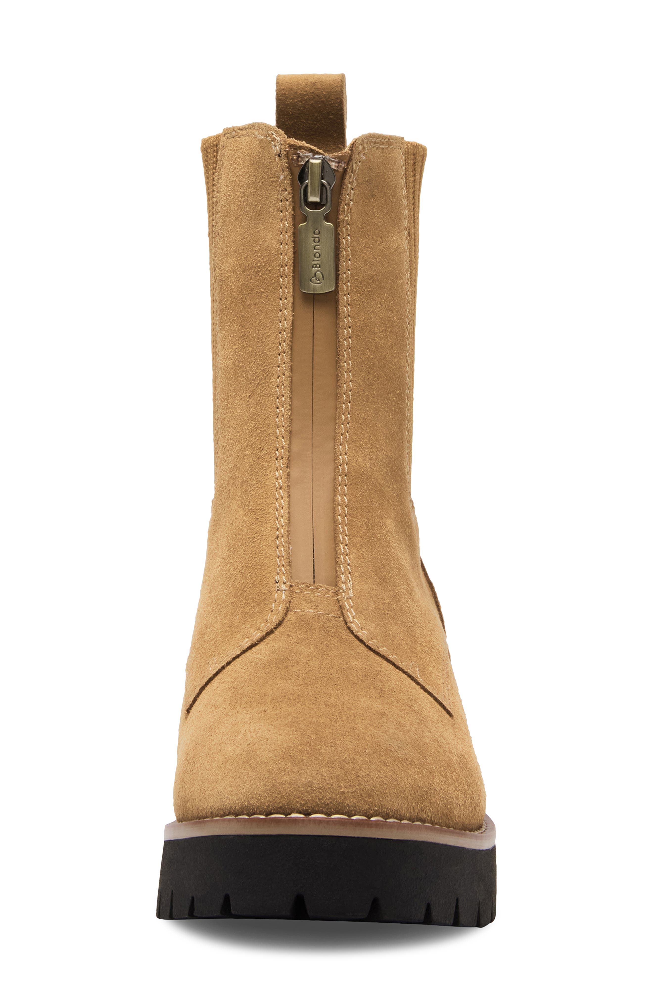 Blondo Demaria Waterproof Bootie, Alternate, color, Cognac Suede