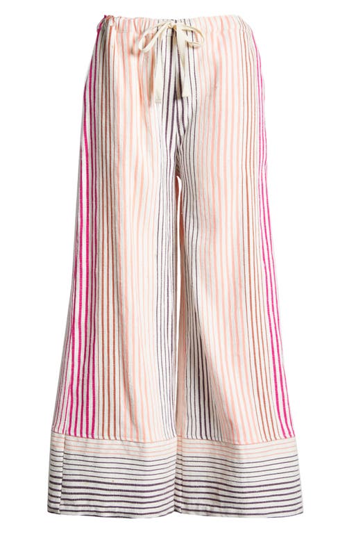 Lemlem Desta Stripe Wide Leg Cover-up Pants In Enjori Plum
