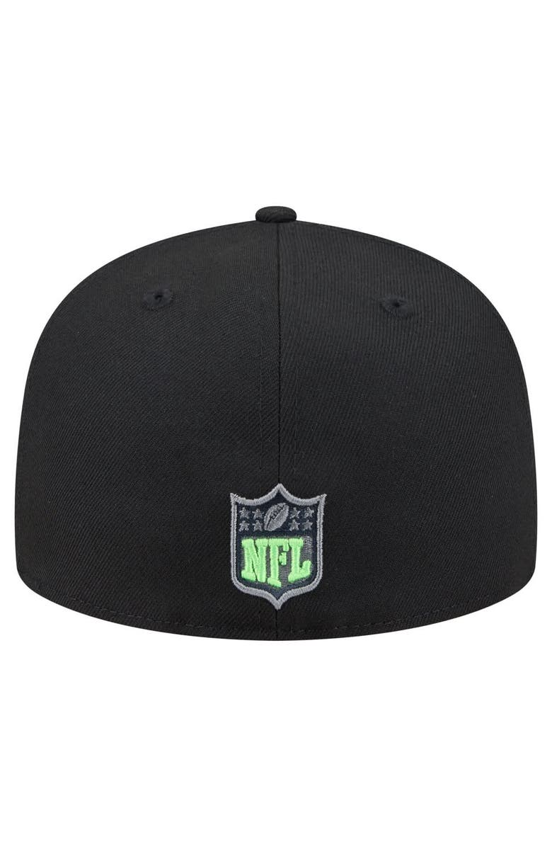 New Era Men's New Era  Black Seattle Seahawks Color Pop 59FIFTY Fitted Hat, Alternate, color, Black