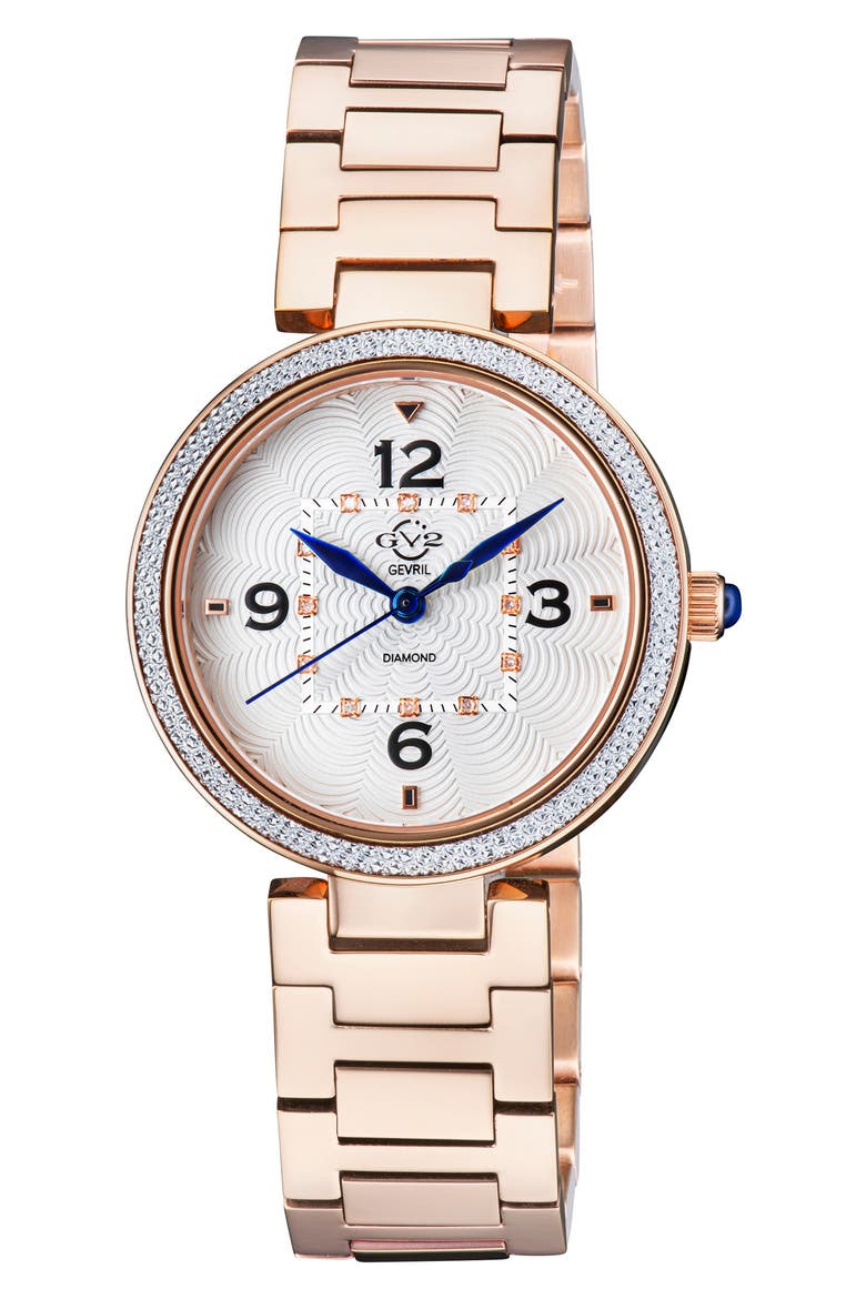 Women's Piemonte Rose Gold Diamond Bracelet Watch, 37mm - 0.03ctw, Main, color, ROSE