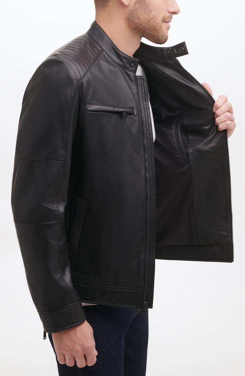 Cole Haan Leather Racer Jacket, Alternate, color,