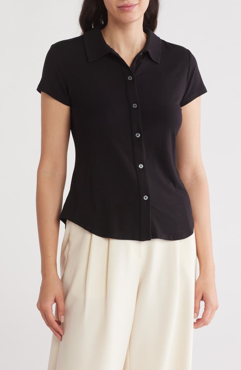 INDUSTRY REPUBLIC CLOTHING Short Sleeve Button-Up Top, Main, color,