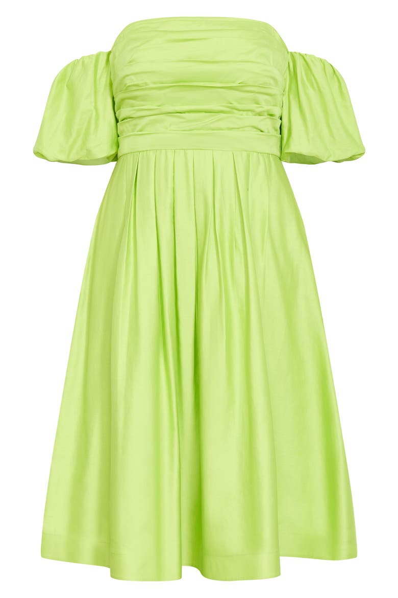 Rosalee Off the Shoulder Cotton Midi Dress, Alternate, color, PISTACHIO