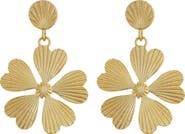 Panacea Textured Flower Drop Earrings