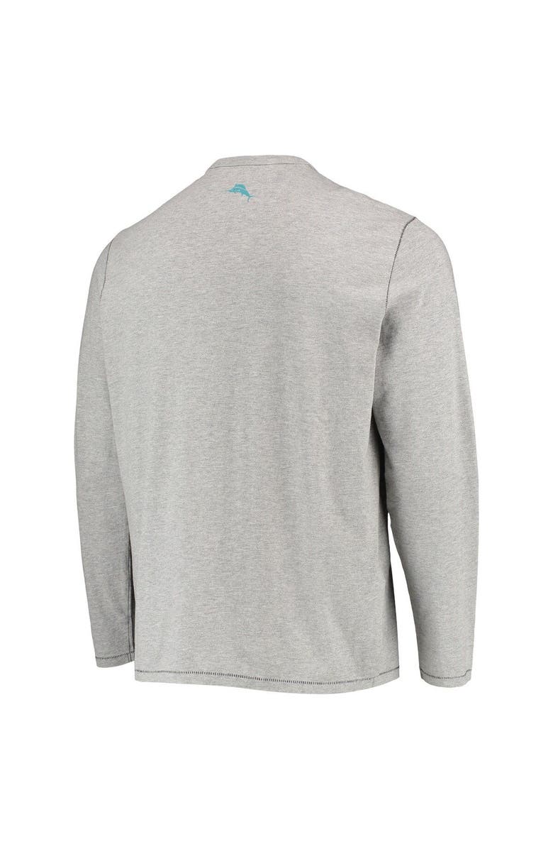 Tommy Bahama Men's Tommy Bahama Heathered Gray Philadelphia Eagles Sport Lei Pass Long Sleeve T-Shirt, Alternate, color,