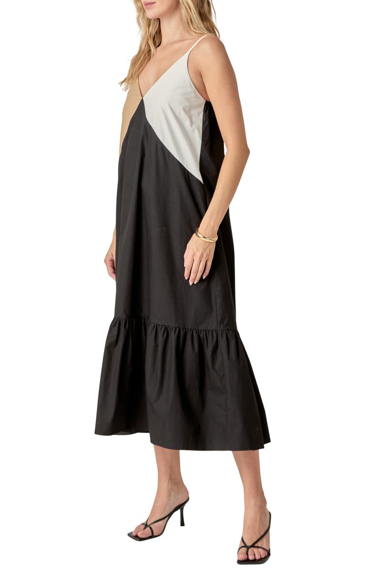Colorblock Maxi Dress, Alternate, color, BLACK MULTI