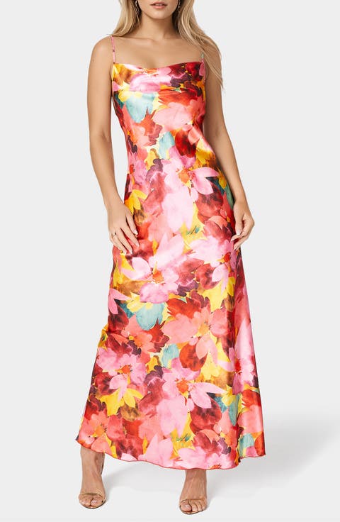 Bias Cut Satin Maxi Dress
