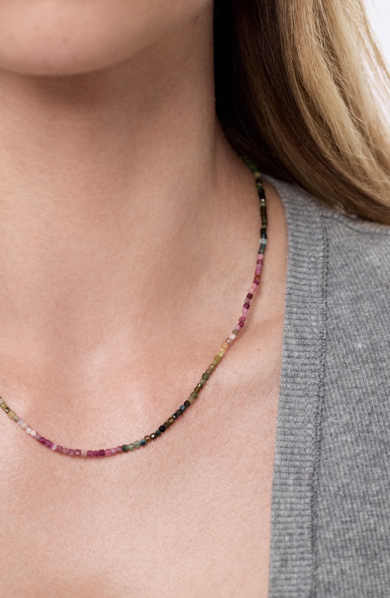 Ana Luisa Solid Yellow Gold - Tourmaline Beaded Necklace, Alternate, color, Gold