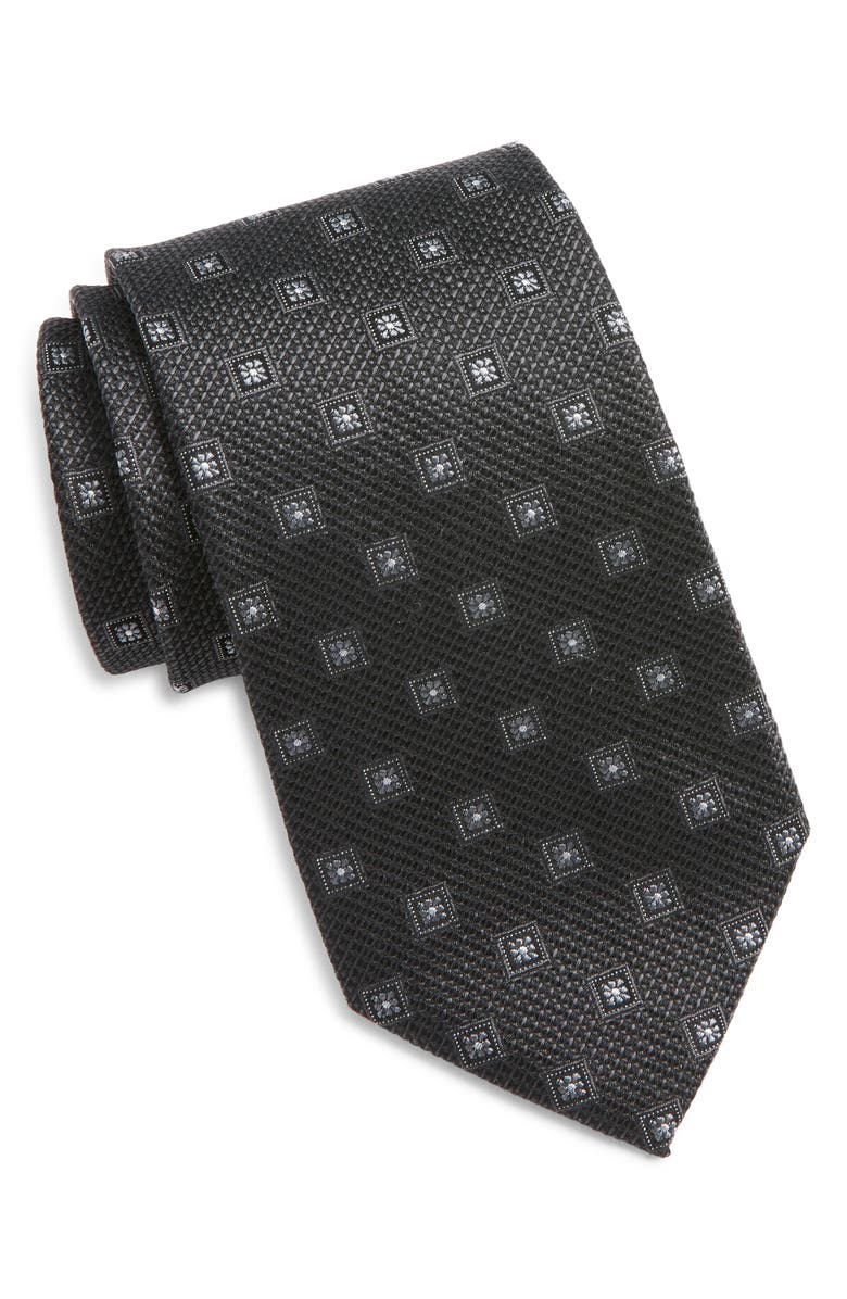 Nordstrom Medallion Silk Tie, Main, color, Black