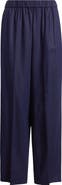 Anne Klein High Waist Pull-On Straight Leg Linen Blend Pants