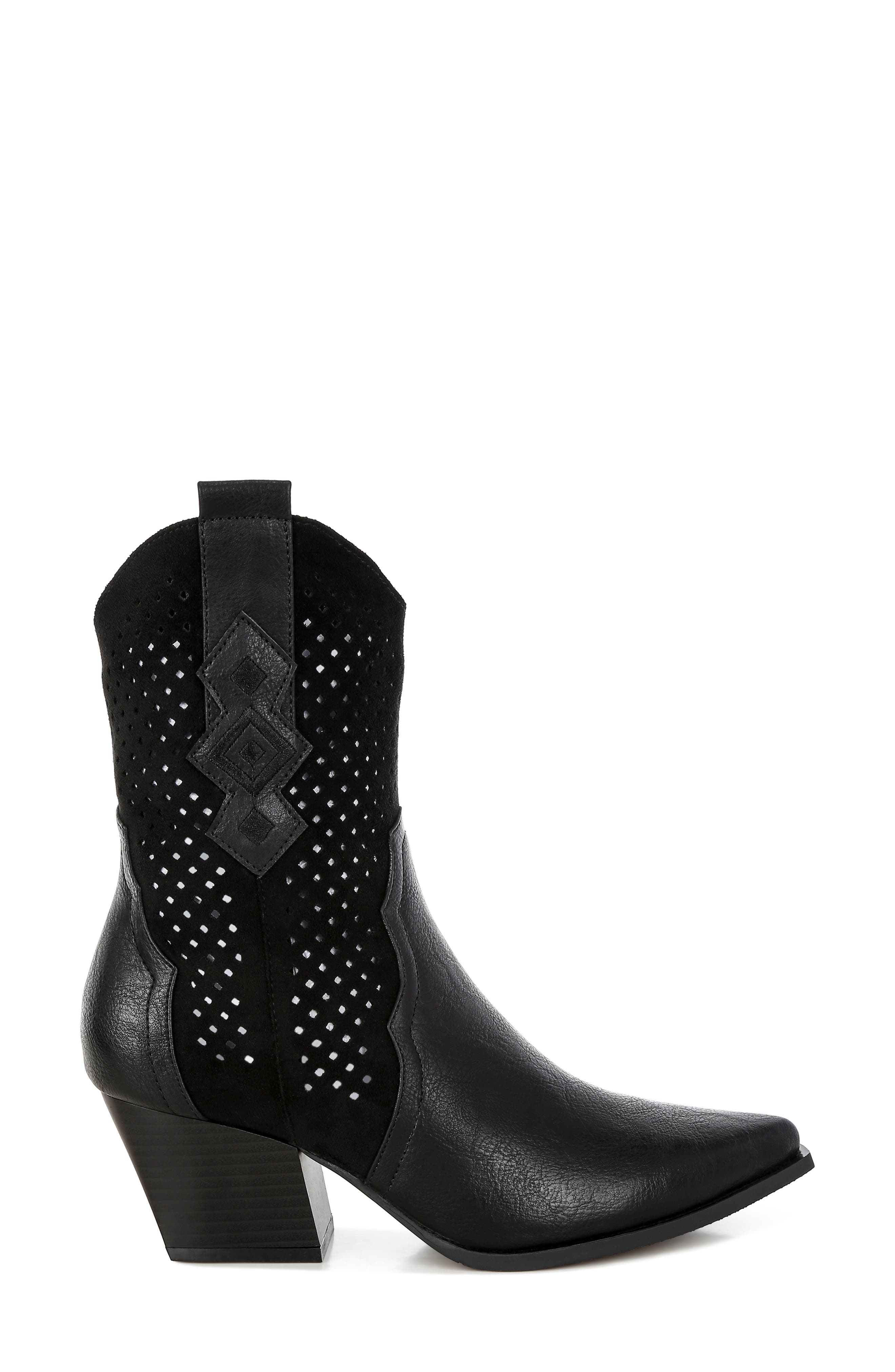 LONDON RAG Lomela Perforated Block Heel Boot, Alternate, color, 