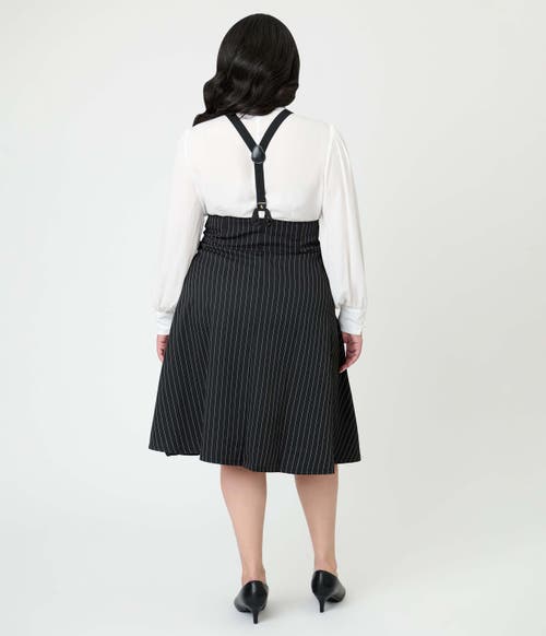 Unique Vintage Plus Size 1950s Suspender Swing Skirt In Multi