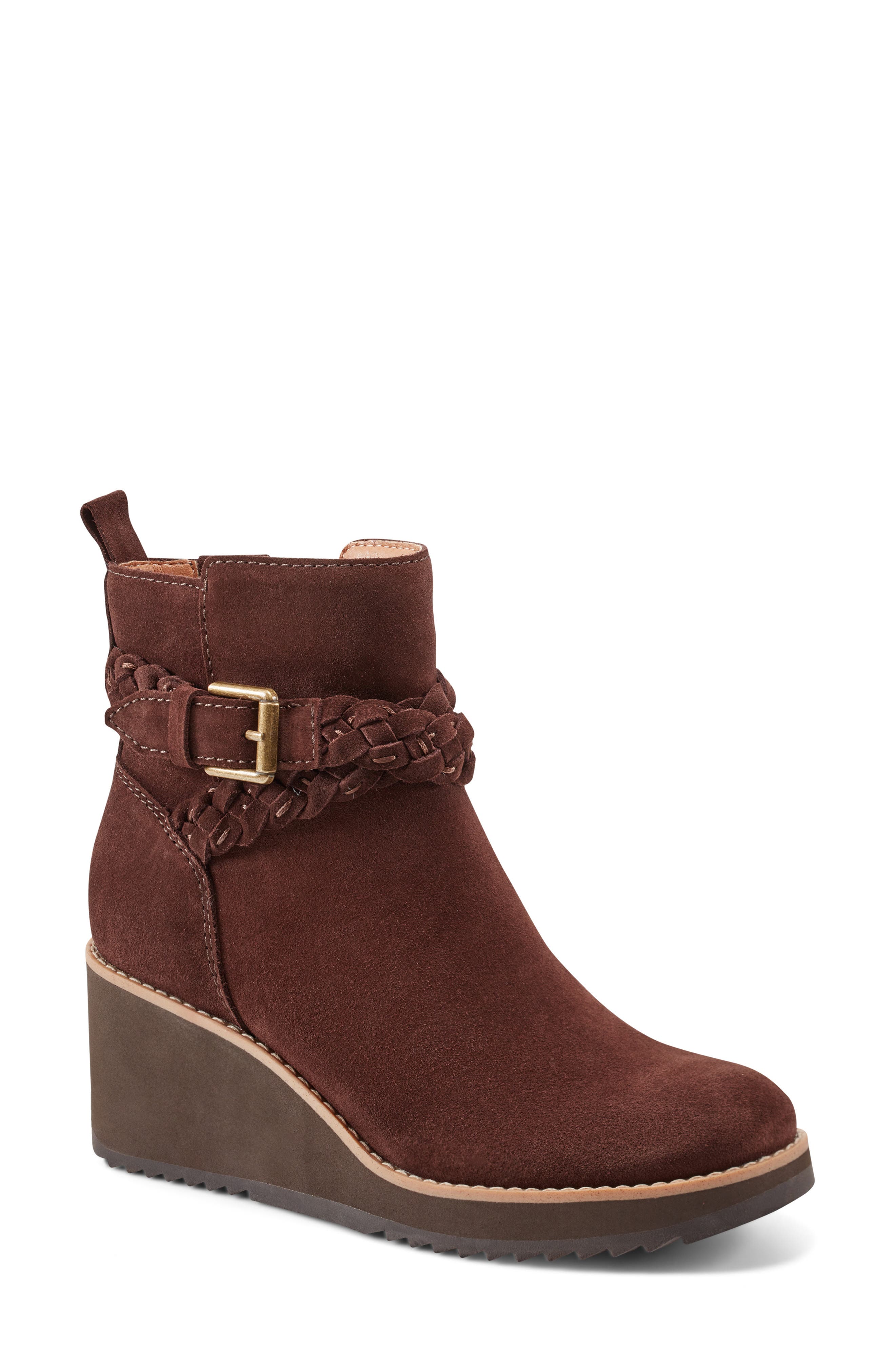 Chace Wedge Bootie, Main, color, BROWN