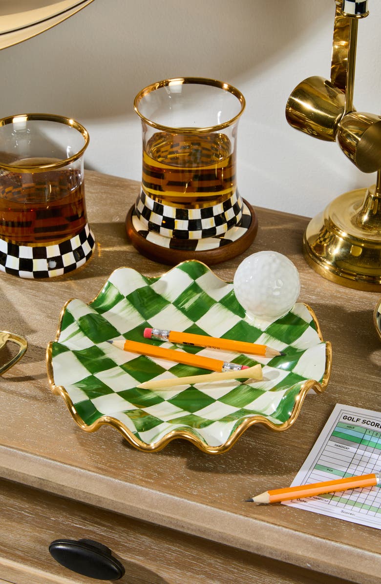 MACKENZIE CHILDS Putting Green Ceramic Dish, Alternate, color, Green