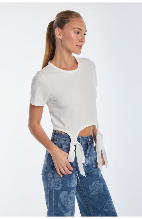 Shop Noli Yoga The Noli Shop Diana Bow T-shirt In White