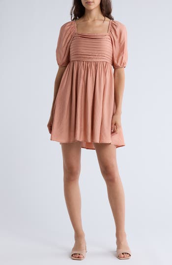 BLU PEPPER BLU PEPPER PUFF SLEEVE MINIDRESS