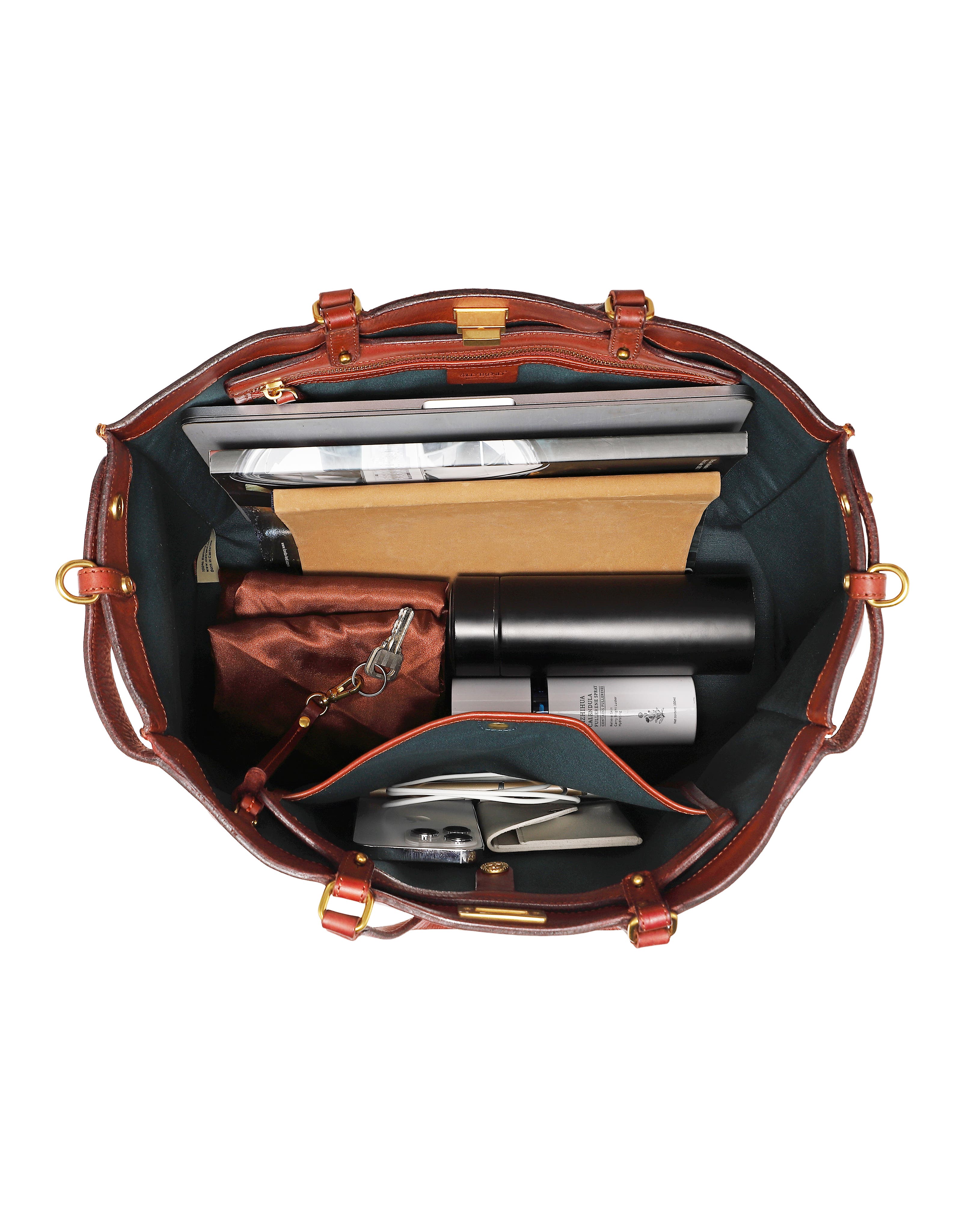 OLD TREND Ixia Genuine Leather Jet Set Travel Tote, Alternate, color, Caramel