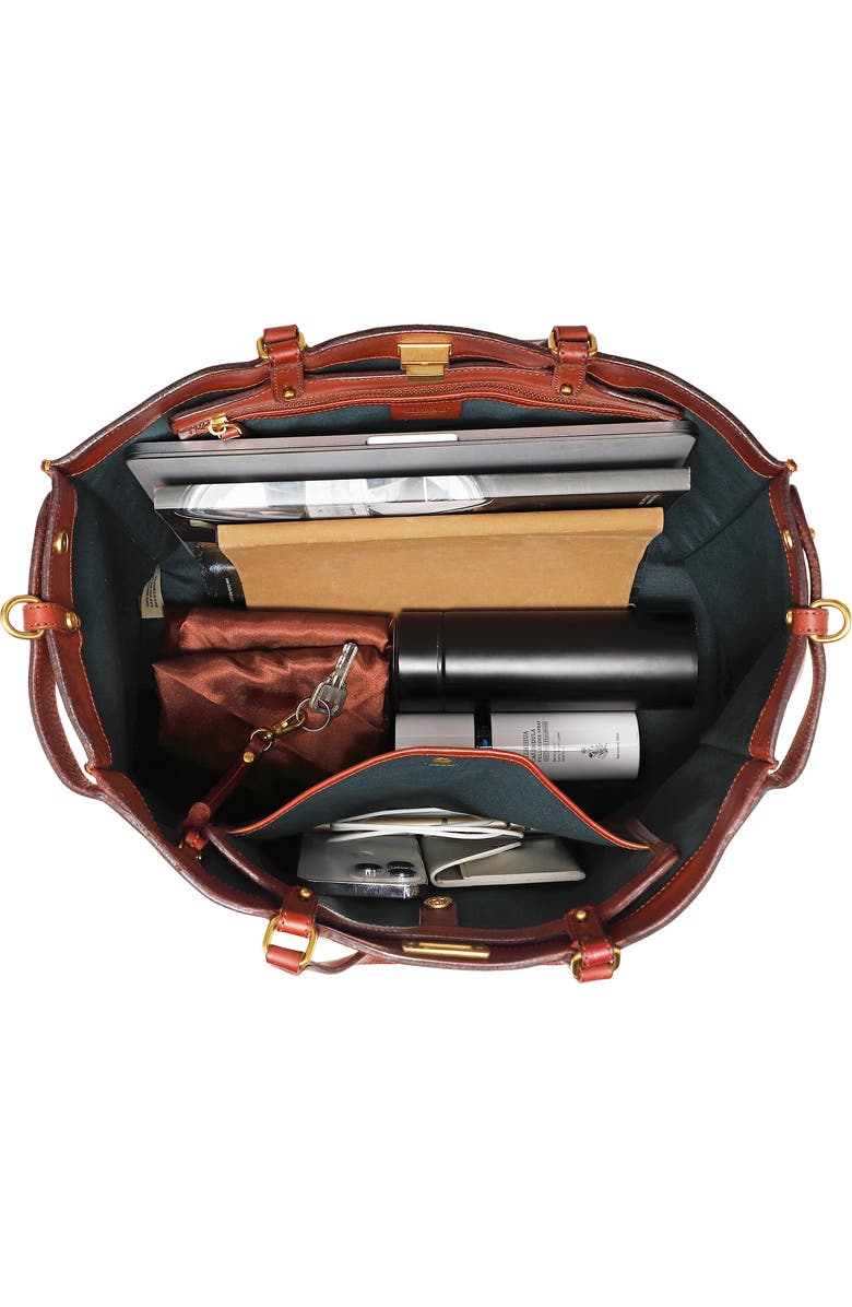 OLD TREND Ixia Genuine Leather Jet Set Travel Tote, Alternate, color, Caramel