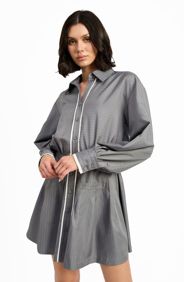 En Saison Minette Long Sleeve Mini Shirtdress, Alternate, color,