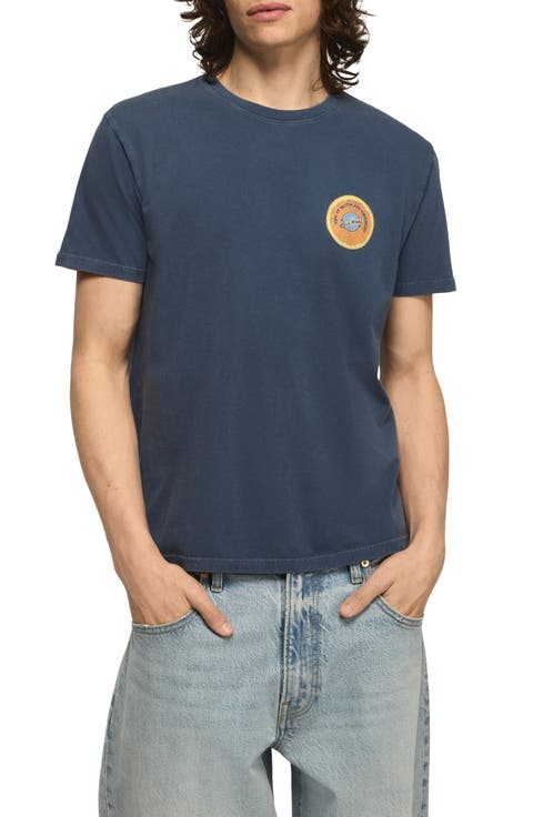 Blue Moon Orange Cotton Graphic T-Shirt