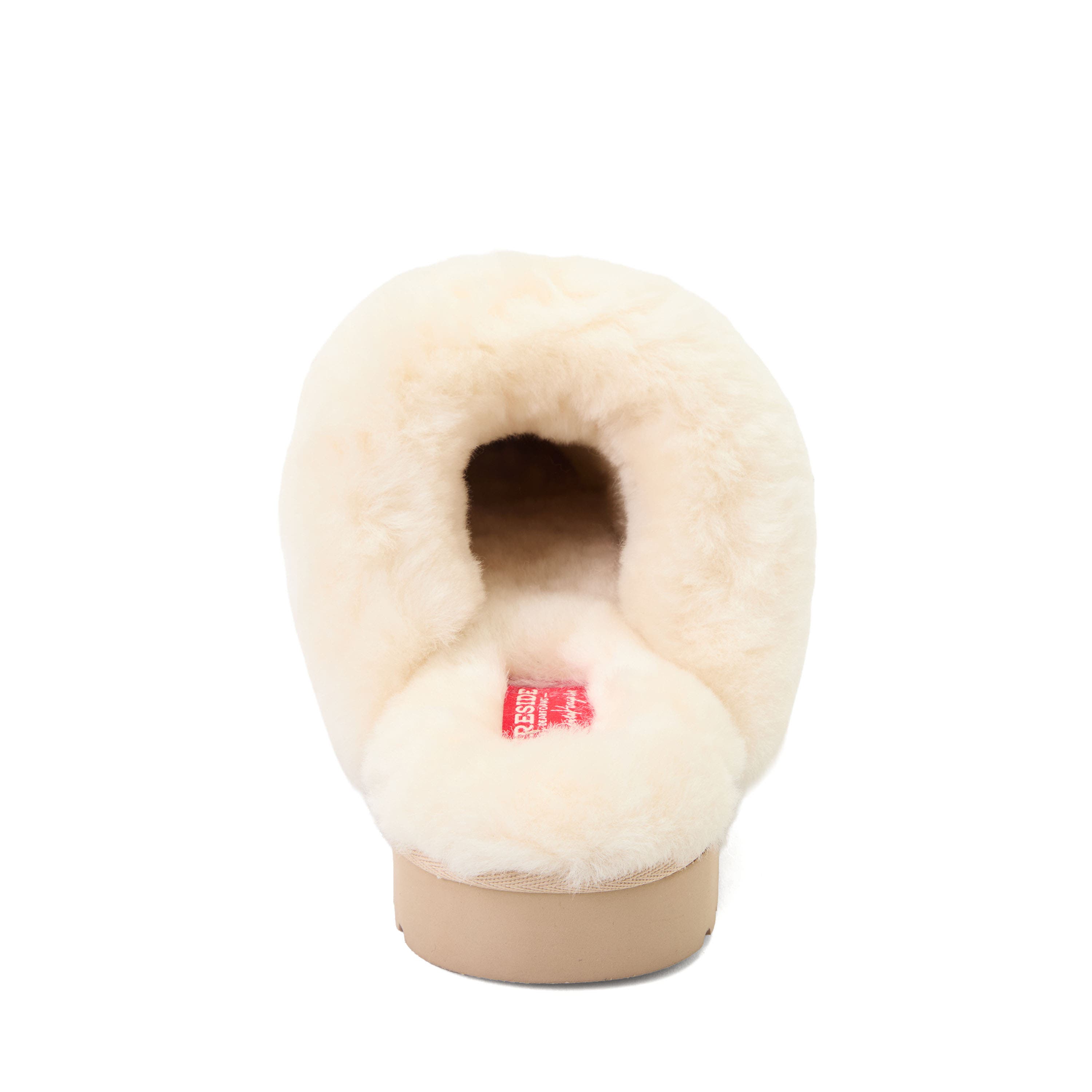 Daniella Karagach's Fireside Knit Shearling Scuff Slippers, Alternate, color, OATMEAL