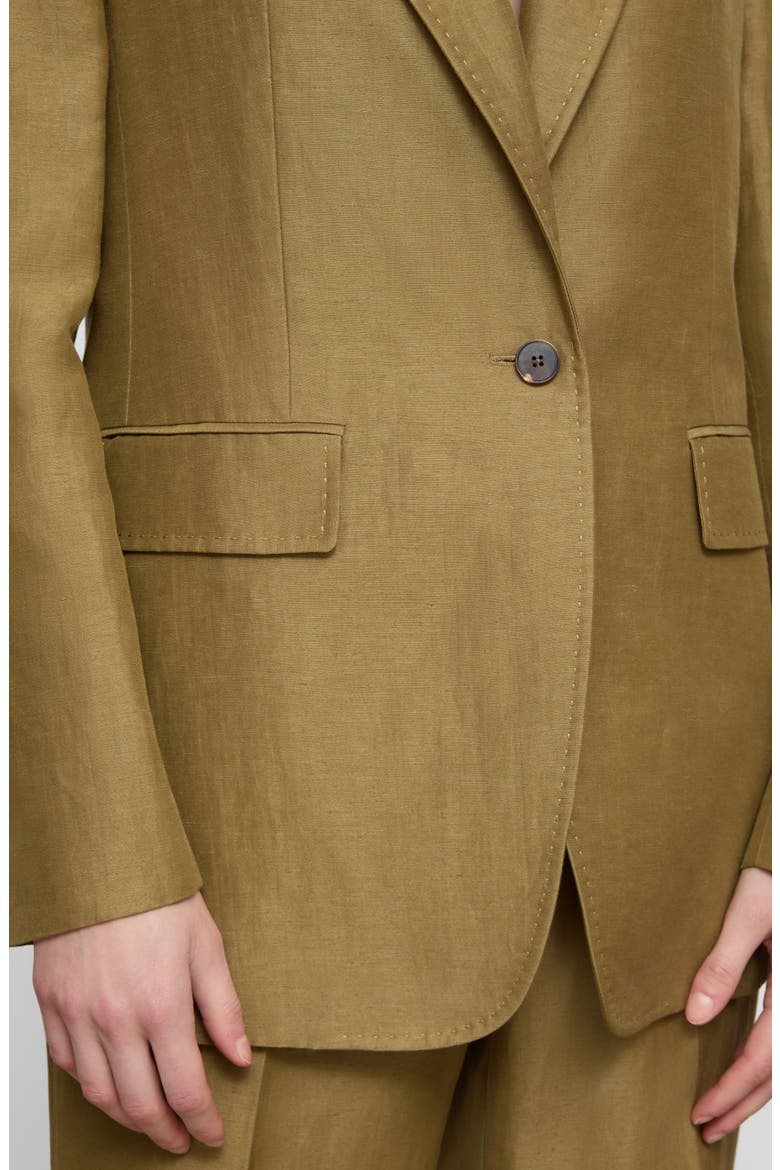 Linen Blend Blazer, Alternate, color, KHAKI GREEN