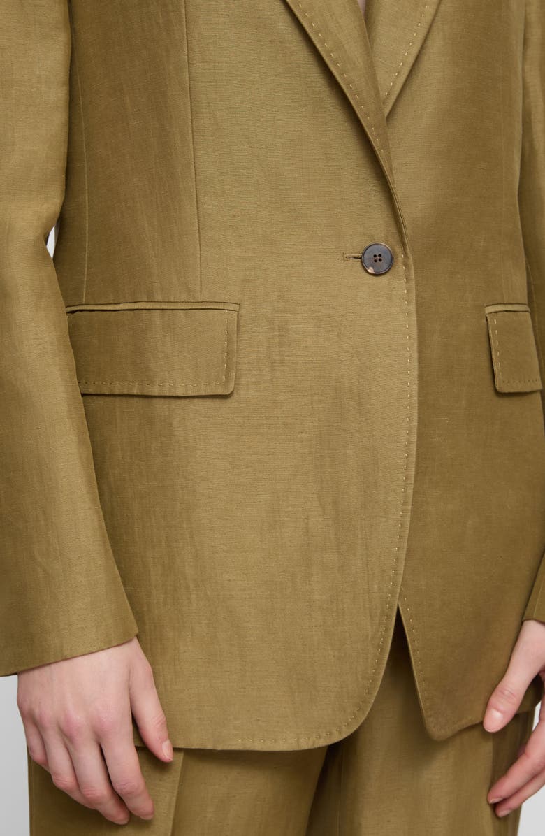 Lafayette 148 New York Linen Blend Blazer, Alternate, color, Khaki Green