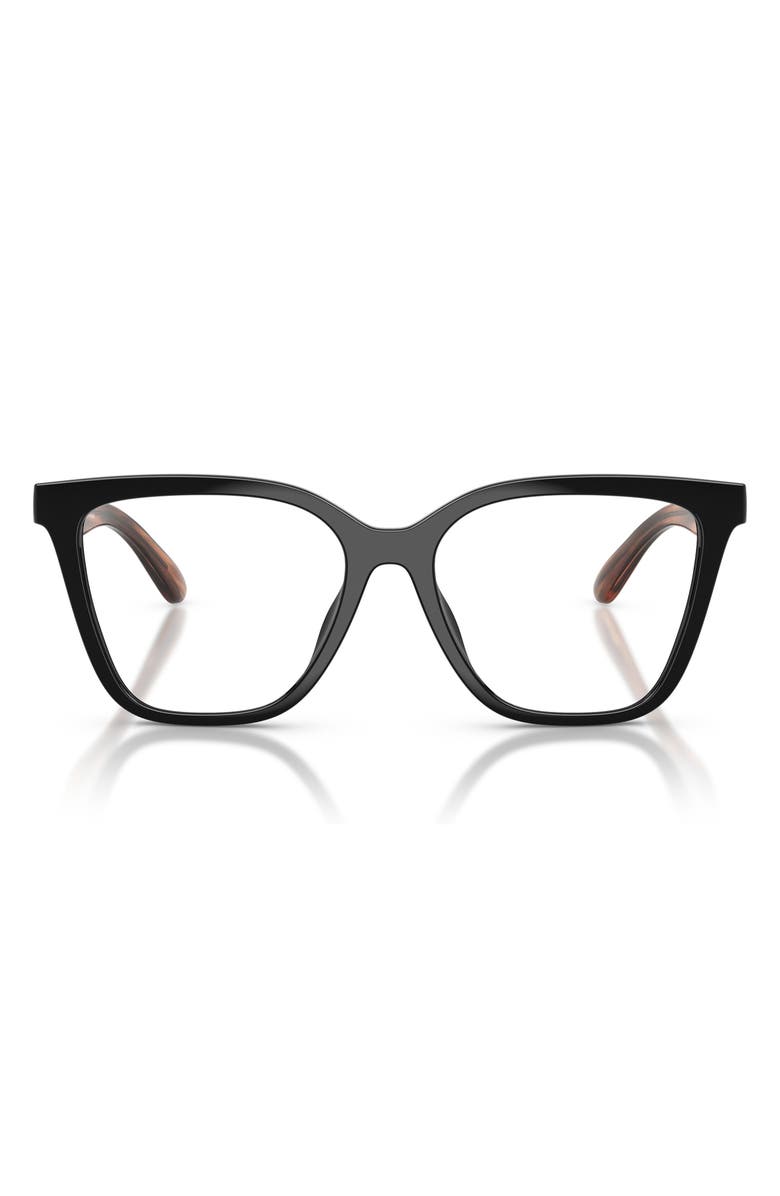 Emporio Armani 54mm Cat Eye Optical Glasses, Main, color, Shiny Black / Clear